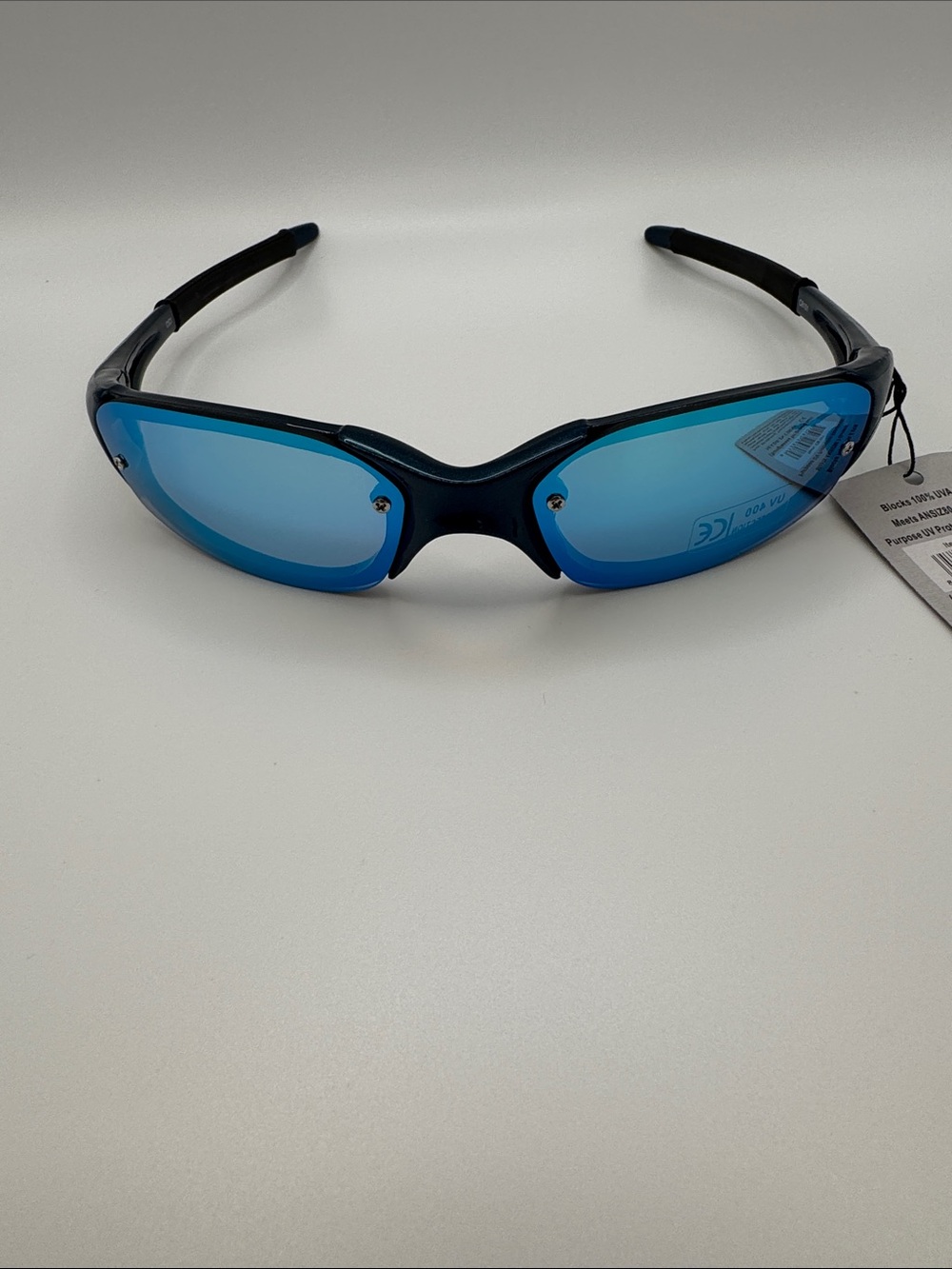 Sporty Blue Mirror Lens Sunglasses - Picture 3 of 8
